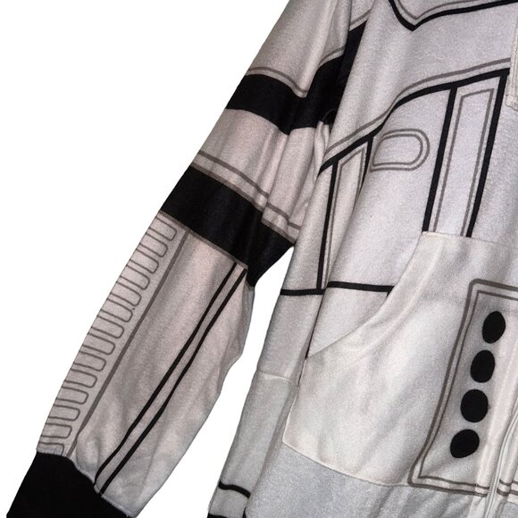 READ NWT Disney Star Wars Clone Trooper Pajamas Mens L Fleece Costume One Piece - Picture 4 of 11